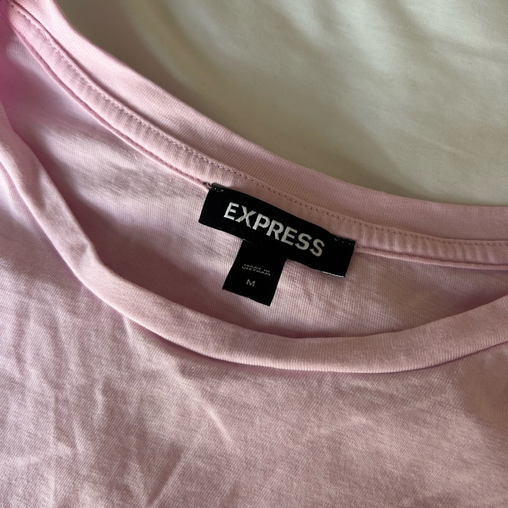 Express Pink Ruffled Sleeve Top - Picture 2 of 3